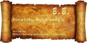 Beretzky Boldizsár névjegykártya